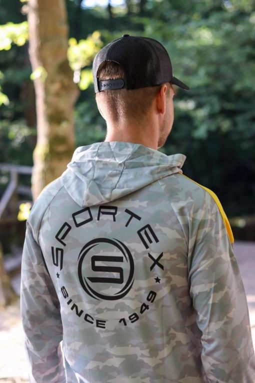 SPORTEX SOLAR UPF-50 UV ÁLLÓ KAPUCNIS FELSŐ M Yellow Grey Camou - Image 2