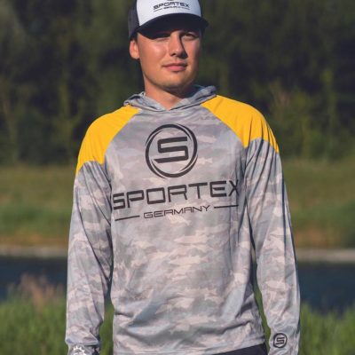 SPORTEX SOLAR UPF-50 UV ÁLLÓ KAPUCNIS FELSŐ L Yellow Grey Camou