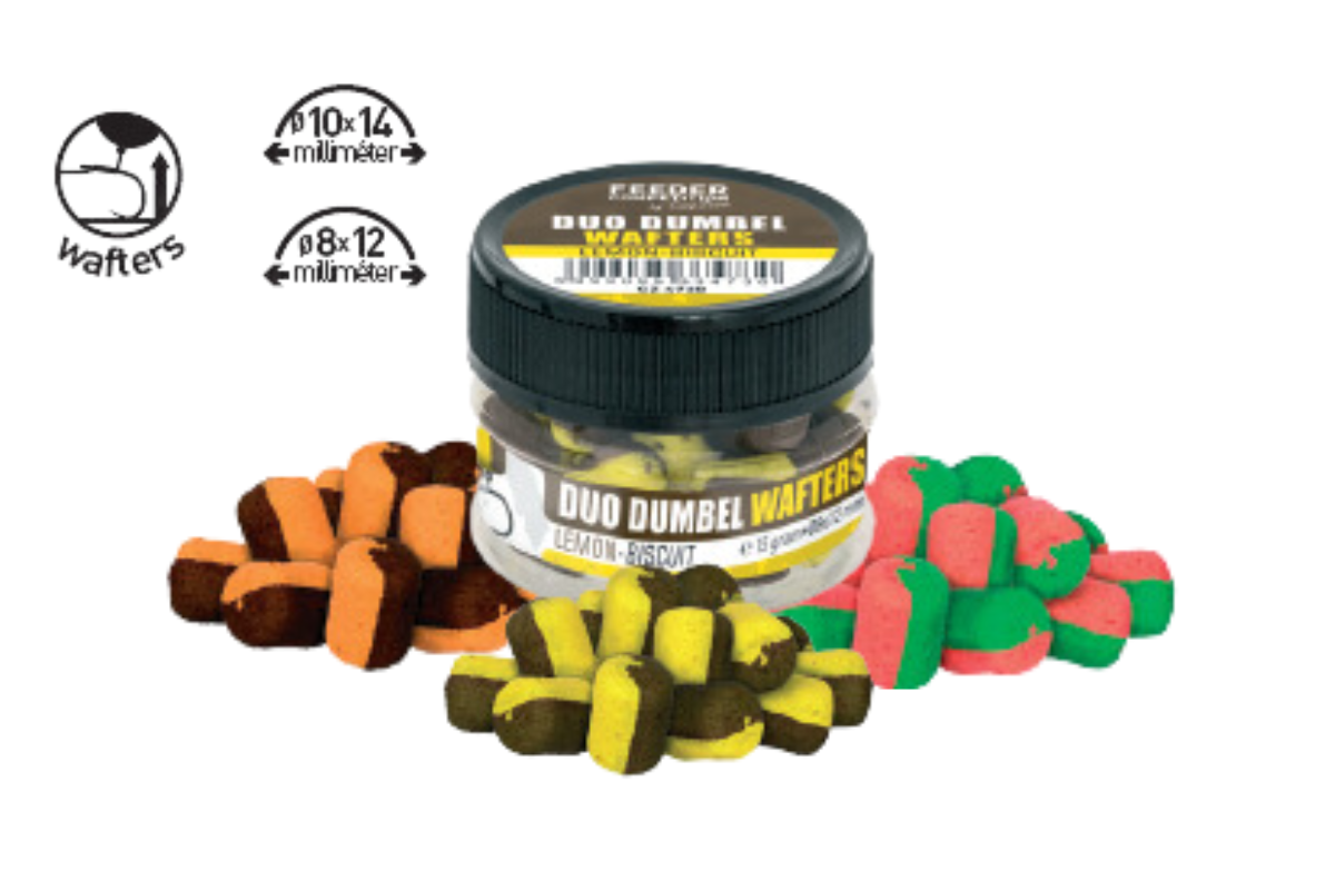 FC Duo Dumbel Wafters horogcsali, o10x14 mm, vajsav (NBC), ananász, zöld, 15 g