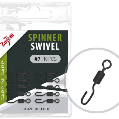 CZ Spinner Swivel gyorskapocs, #7, matt fekete, 10 db