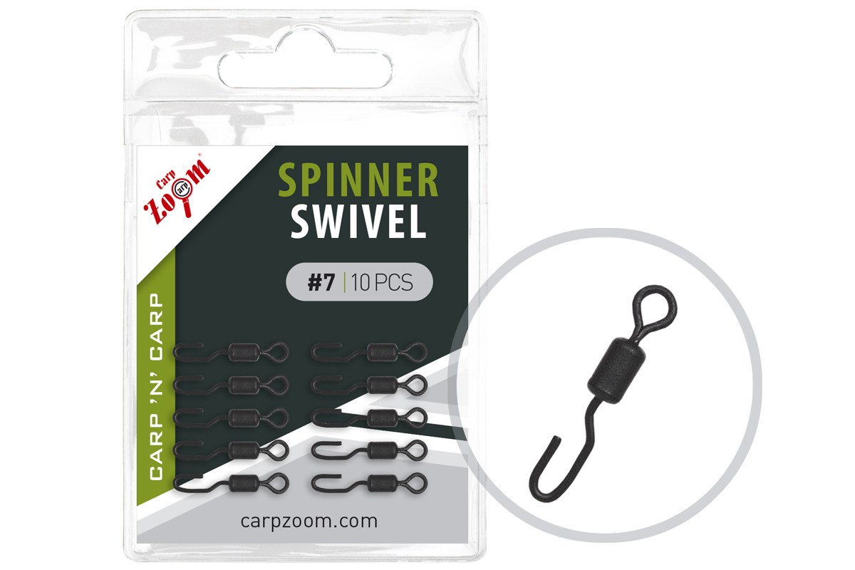 CZ Spinner Swivel gyorskapocs, #7, matt fekete, 10 db