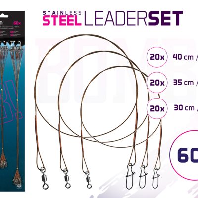 Delphin - Szett BOMB! acél előke karabinerrel / 49 szál