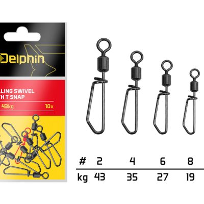 Delphin - Rolling swivel with T snap / 10db