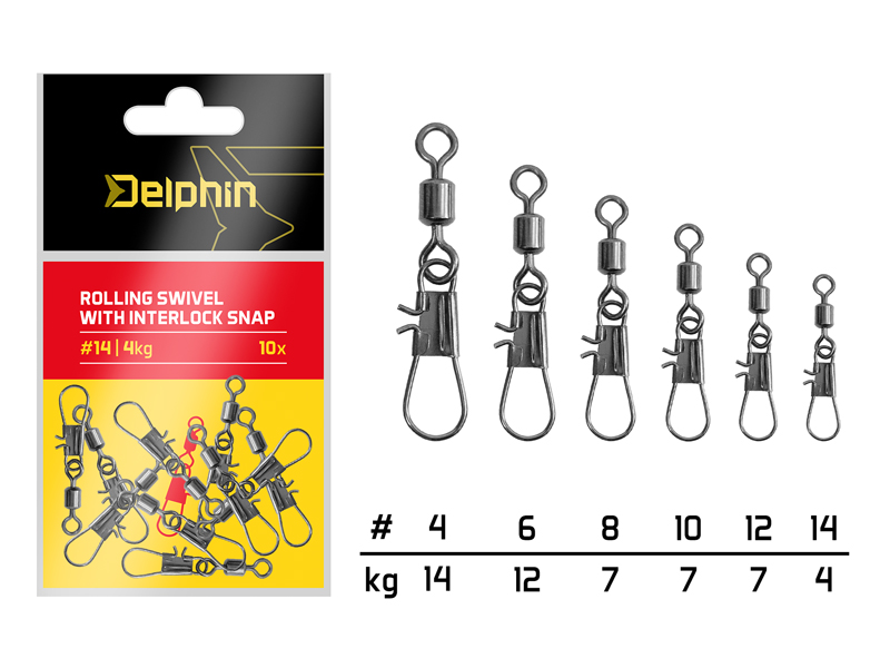 Delphin - Egymásba záródó forgókapocs / 10 db