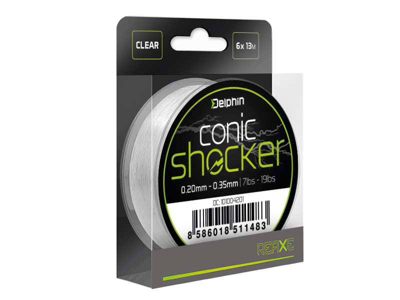 Delphin - Kónuszos dobó előke Conic SHOCKER REAXE / 6x13m monofil előkezsinór