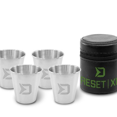 Delphin - RESET XL 4v1 Rozsdamentes acél pálinkáspohár készlet