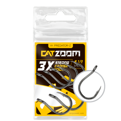 Catzoom 3X harcsázó horog, #2/0, 5 db