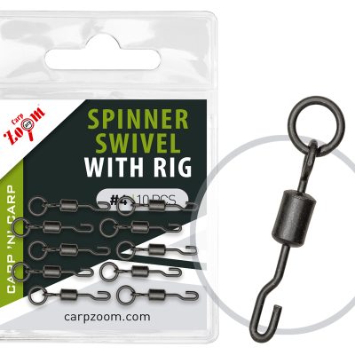 CZ Spinner Swivel mikrogyűrűs gyorskapocs, #7, matt fekete, 10 db