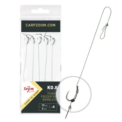 FC Power Feeder Rig KO.9 kötött method előke, 10 cm, #12; 10 mm; o0,18 mm, 5 db